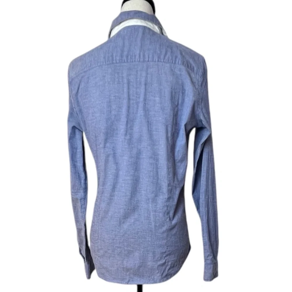 U.S. Polo Assn. Women's Botton Dn Long Sleeve Blue Collared Shirt SzM Pre-owned - Picture 2 of 8